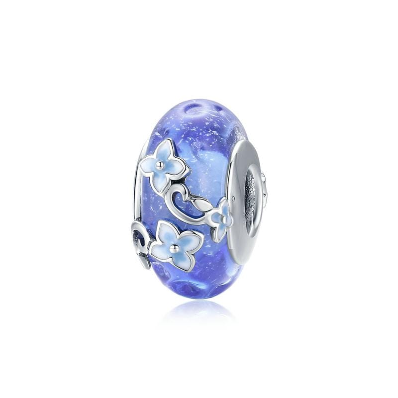Hydrangea European Murano Glass Charm | EN