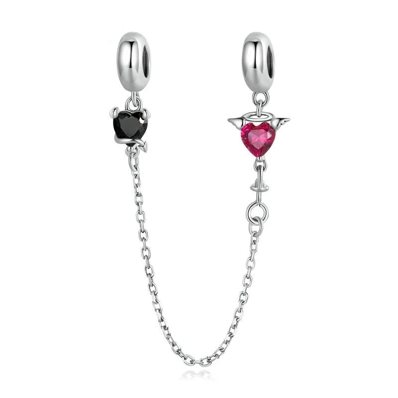 Good &amp; Evil Hearts Safety Chain | CZ