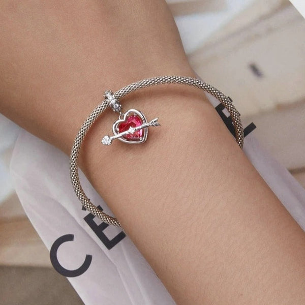 knotted hearts dangle charm