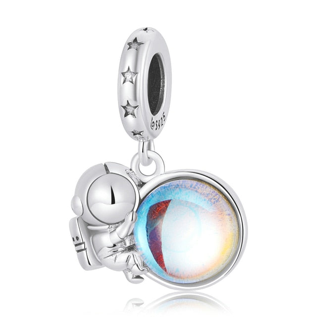 Astronaut on Moon Dangle Charm