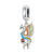 Multicolor Phoenix dangle charm with colorful enamel and intricate details, compatible with Pandora and other charm bracelets