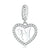 Alphabet A - Z Heart Dangle Charm | CZ