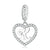 Alphabet A - Z Heart Dangle Charm | CZ