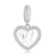 Alphabet A - Z Heart Dangle Charm | CZ