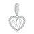 Alphabet A - Z Heart Dangle Charm | CZ