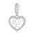 Alphabet A - Z Heart Dangle Charm | CZ