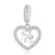 Alphabet A - Z Heart Dangle Charm | CZ