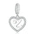 Alphabet A - Z Heart Dangle Charm | CZ