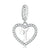 Alphabet A - Z Heart Dangle Charm | CZ