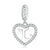 Alphabet A - Z Heart Dangle Charm | CZ