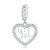 Alphabet A - Z Heart Dangle Charm | CZ