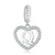 Alphabet A - Z Heart Dangle Charm | CZ