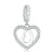 Alphabet A - Z Heart Dangle Charm | CZ