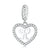 Alphabet A - Z Heart Dangle Charm | CZ