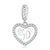 Alphabet A - Z Heart Dangle Charm | CZ