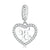 Alphabet A - Z Heart Dangle Charm | CZ