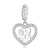 Alphabet A - Z Heart Dangle Charm | CZ