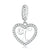 Alphabet A - Z Heart Dangle Charm | CZ