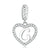 Alphabet A - Z Heart Dangle Charm | CZ