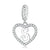 Alphabet A - Z Heart Dangle Charm | CZ