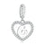 Alphabet A - Z Heart Dangle Charm | CZ