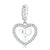 Alphabet A - Z Heart Dangle Charm | CZ