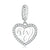 Alphabet A - Z Heart Dangle Charm | CZ