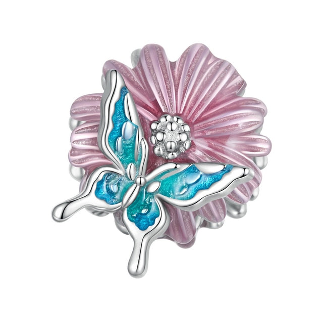 Butterfly &amp; Flower Charm | CZ EN