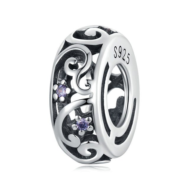 Purple Floral Spacer | CZ