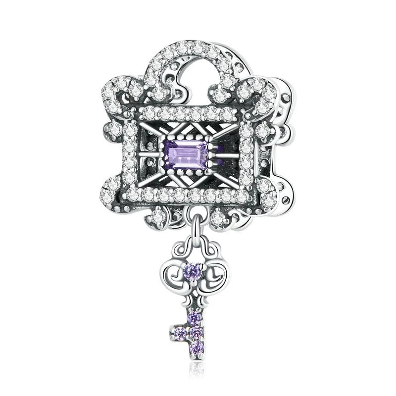 Lock &amp; Key Dangle Charm | CZ
