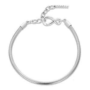 Plain Adjustable Sterling Silver Charm Bracelet