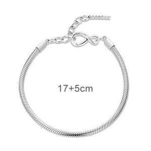 Plain Adjustable Sterling Silver Charm Bracelet