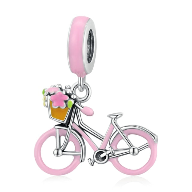 The Sterling Silver Pink Bicycle Charm is a playful tribute to the joy of cycling. Featuring a beautifully detailed charm with a pink bicycle design, this charm is perfect for anyone who loves a touch of adventure. Compatible with Pandora bracelets and other popular charm bracelets, this pink bicycle charm is a stunning addition to any collection.
