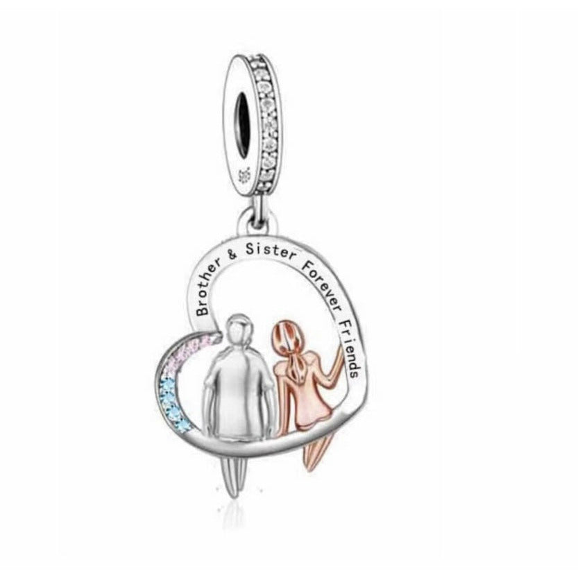 Pandora Compatible Brother and Sister Forever Friends Dangle Charm RGP CZ for only R 382.00 from CharmSA Quality 925 Sterling Silver jewellery XCSA0326