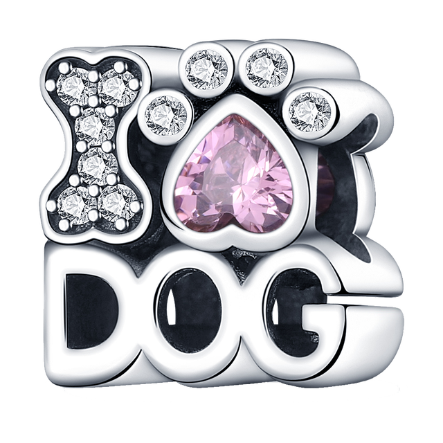 &quot;I Love My Dog&quot; Charm | CZ