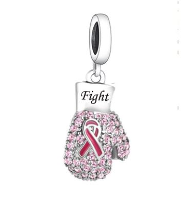 &quot;Fight&quot; Cancer Awareness Dangle Charm | CZ EN