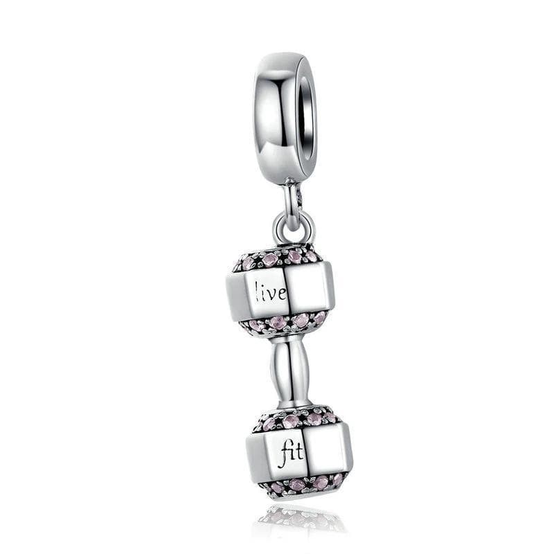 Stay motivated and inspired with our Dumbbell Dangle Charm. This Sterling Silver charm features a beautiful dumbbell design that symbolizes strength and fitness. Expertly crafted, this charm is perfect for anyone who loves sports or wants to add a touch of motivation and inspiration to their bracelet.