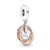 Sterling Silver Always Together Dangle Charm with Interlocking Design and Cubic Zirconia, Pandora Compatible