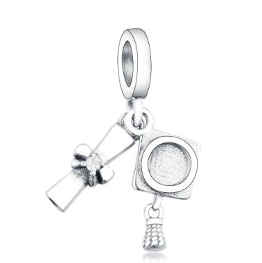 Graduation Cap Scroll Dangle Charm