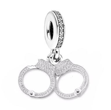 Handcuffs Dangle Charm | CZ