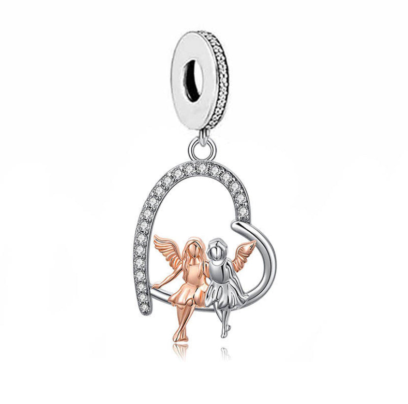 Angel Winged Sister Dangle Charm | RGP CZ