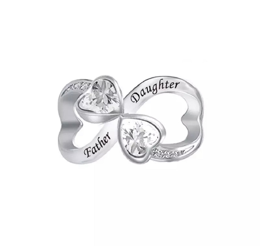 Father Daughter Infinity Charm | CZ