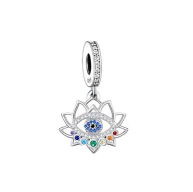 Lotus Eye Dangle Charm | CZ