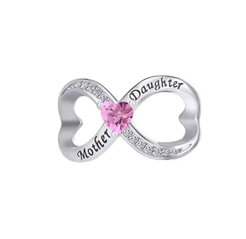 Mother Daughter Infinity Charm | CZ