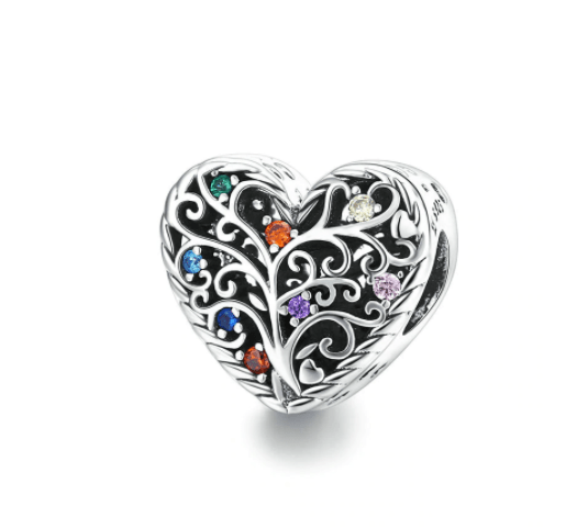 Tree of Life Heart Charm | CZ