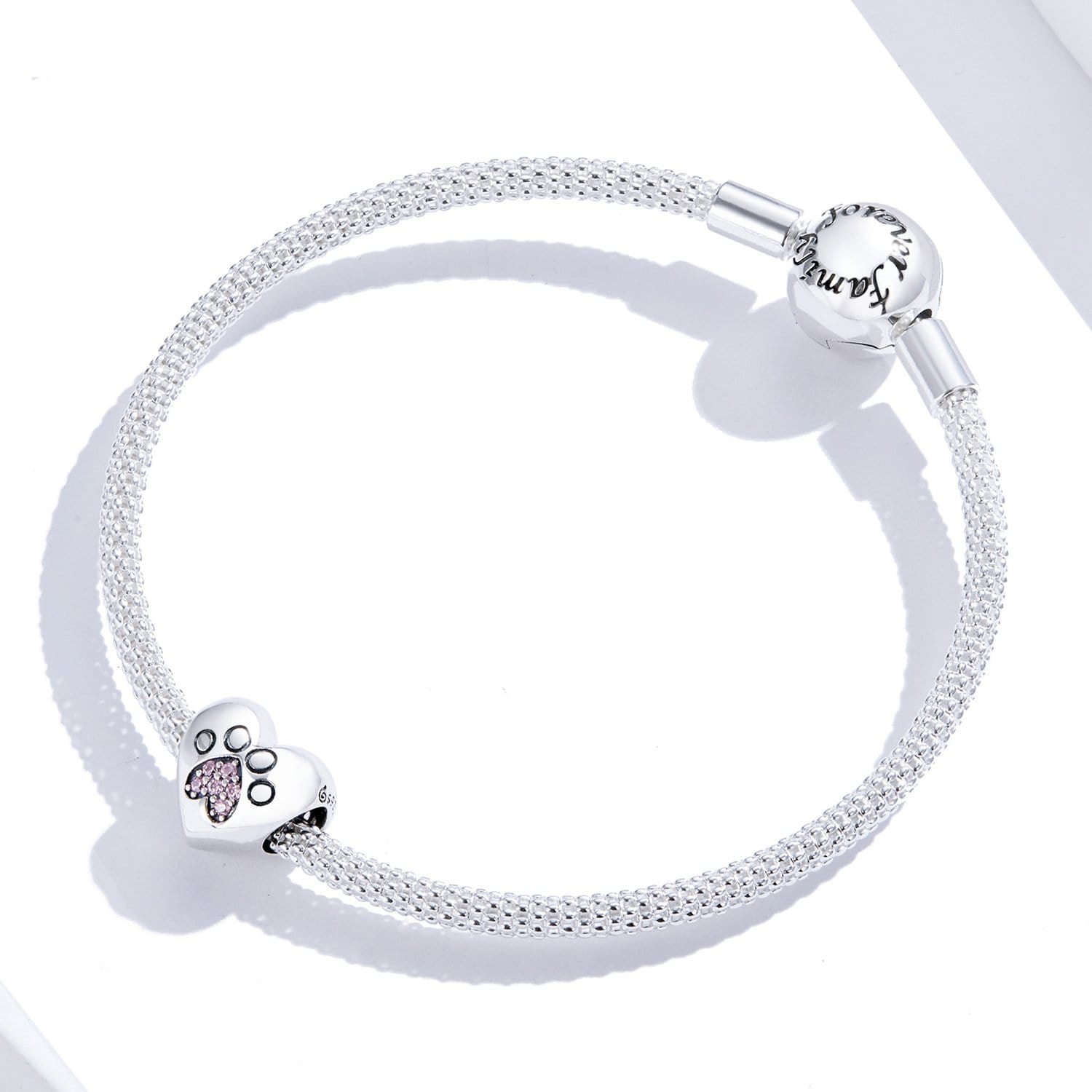 Pawprint Heart Charm | CZ