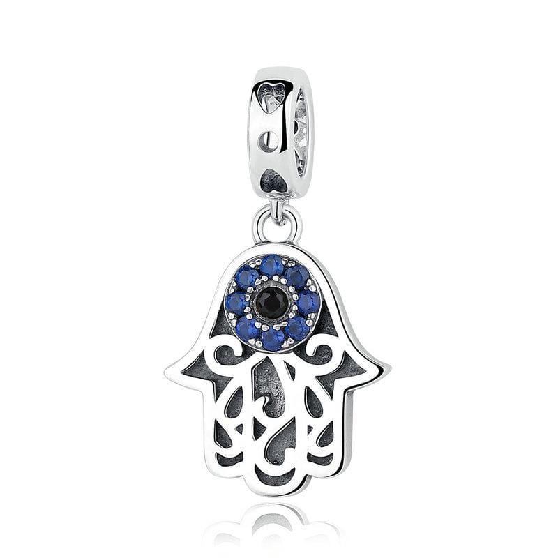 Baroque Hamsa Hand Protection Dangle Charm | CZ