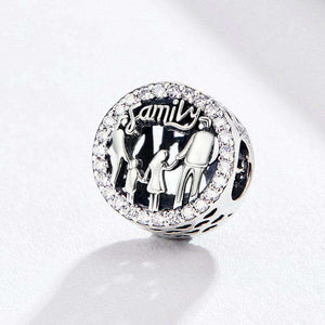 Pandora Compatible 925 sterling silver Family of Four Round Charm From CharmSA Image 3