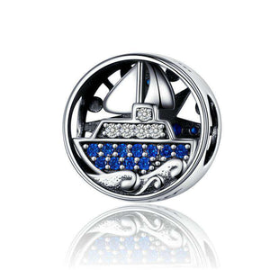 Pandora Compatible 925 sterling silver Compass Round Ship Charm From CharmSA Image 1