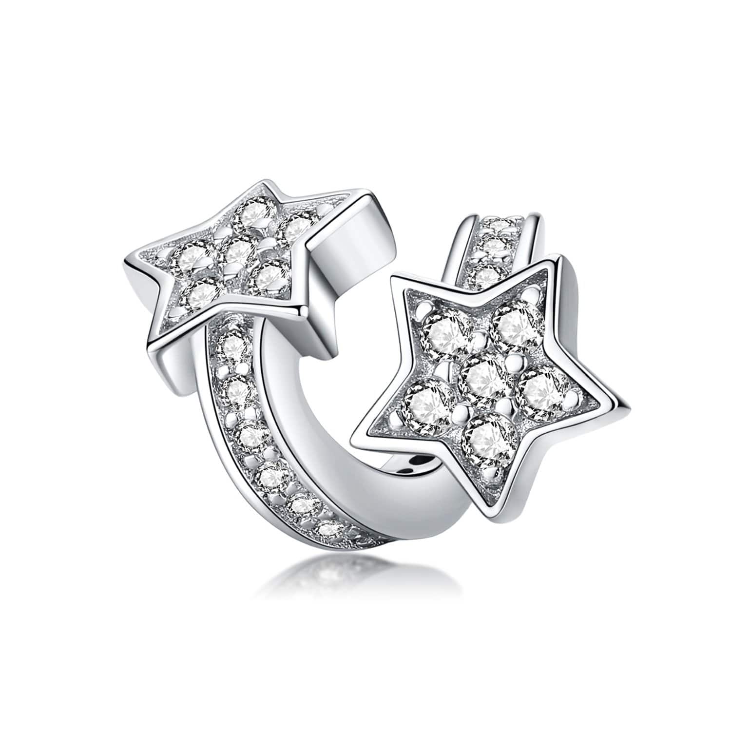 Sparkling Spiral Stars Charm | CZ